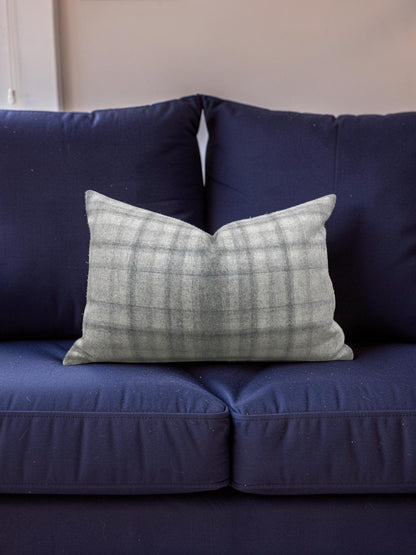 Plaid Lumbar Pillow Bronte Stately 12x18" Knife Edge Cover