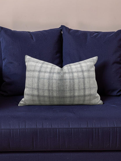 Plaid Lumbar Pillow Bronte Stately 12x18" Knife Edge Cover