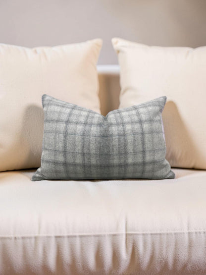 Plaid Lumbar Pillow Bronte Stately 12x18" Knife Edge Cover