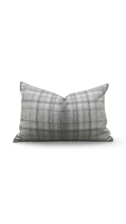 Plaid Lumbar Pillow Bronte Stately 12x18" Knife Edge Cover