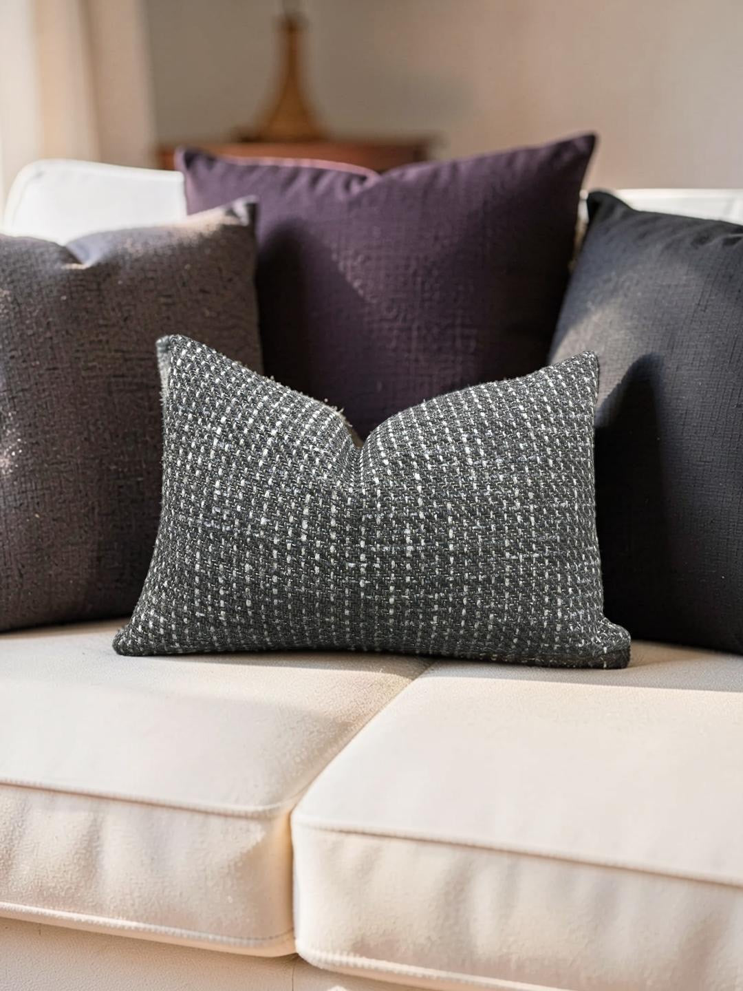 Lumbar Pillow Ariana Umber 12x18" Knife Edge Cover