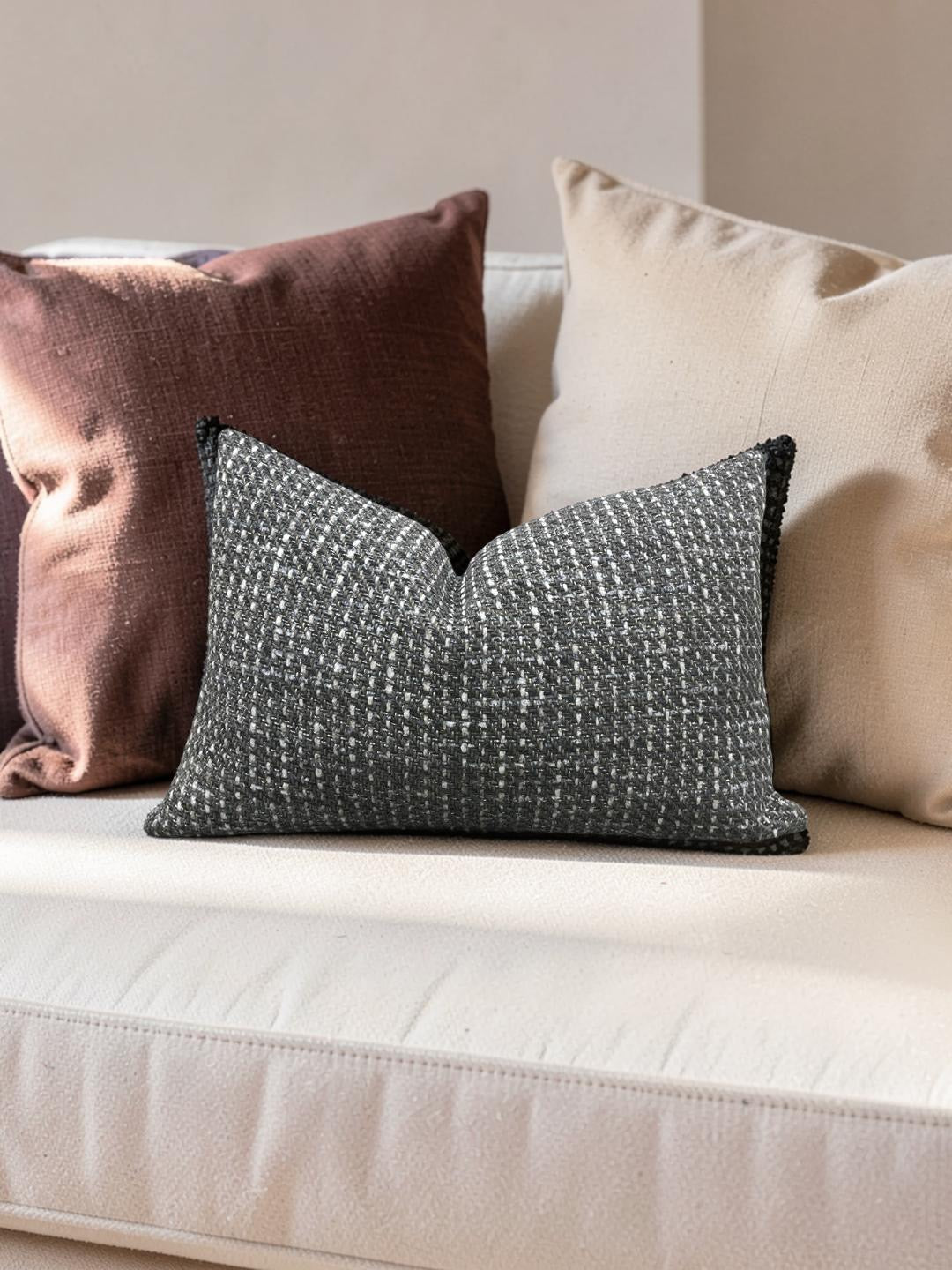 Lumbar Pillow Ariana Umber 12x18" Knife Edge Cover