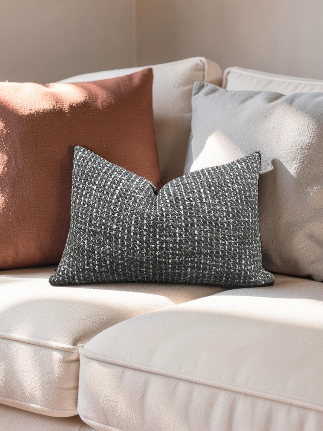 Lumbar Pillow Ariana Umber 12x18" Knife Edge Cover
