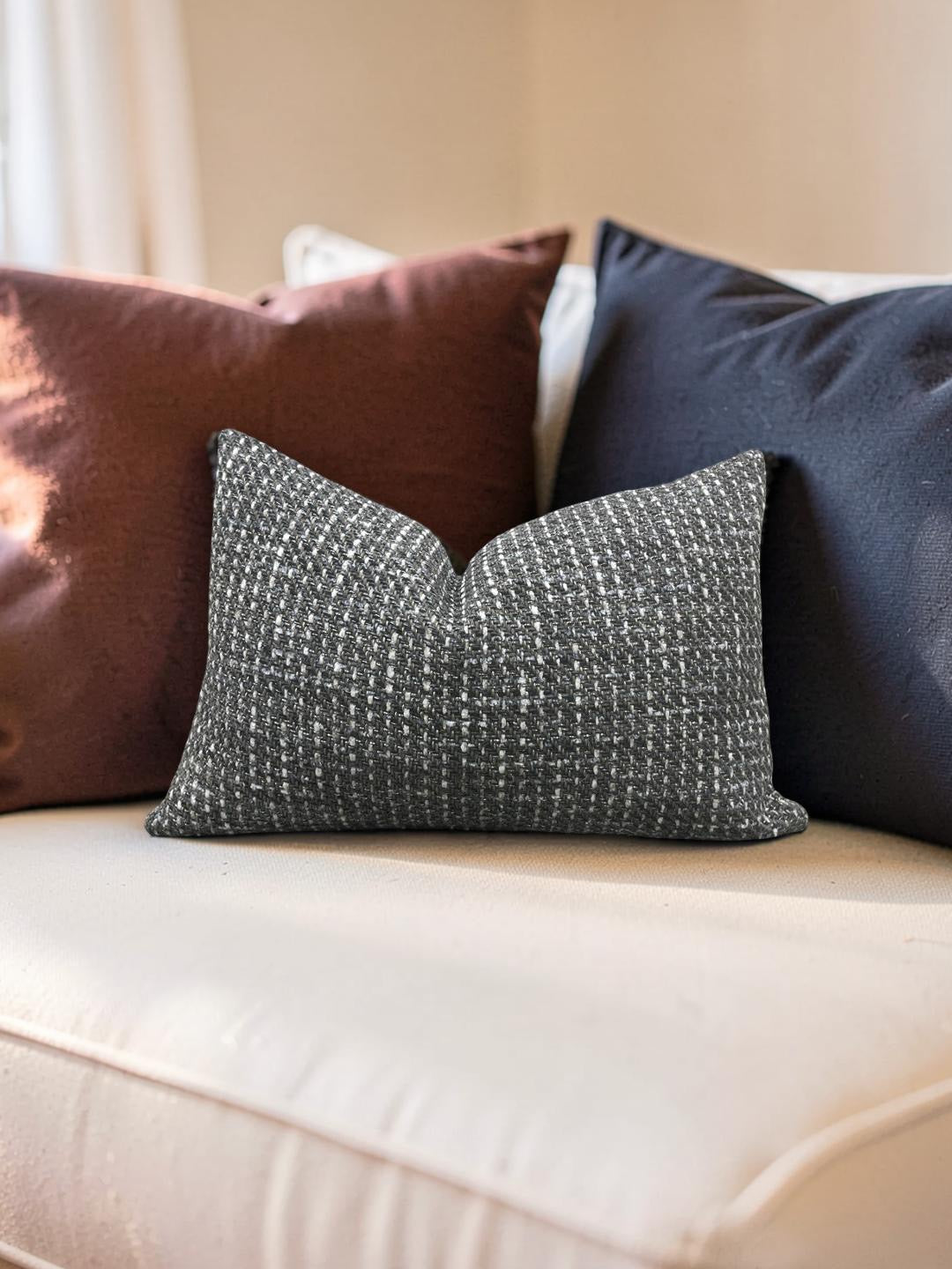 Lumbar Pillow Ariana Umber 12x18" Knife Edge Cover