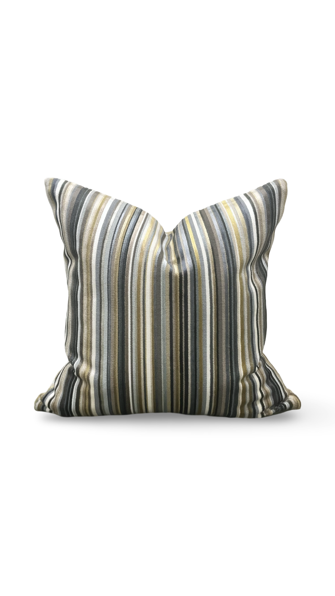 Parada Cumin Velvet Striped 18X18" Knife Edge Decorative Pillow