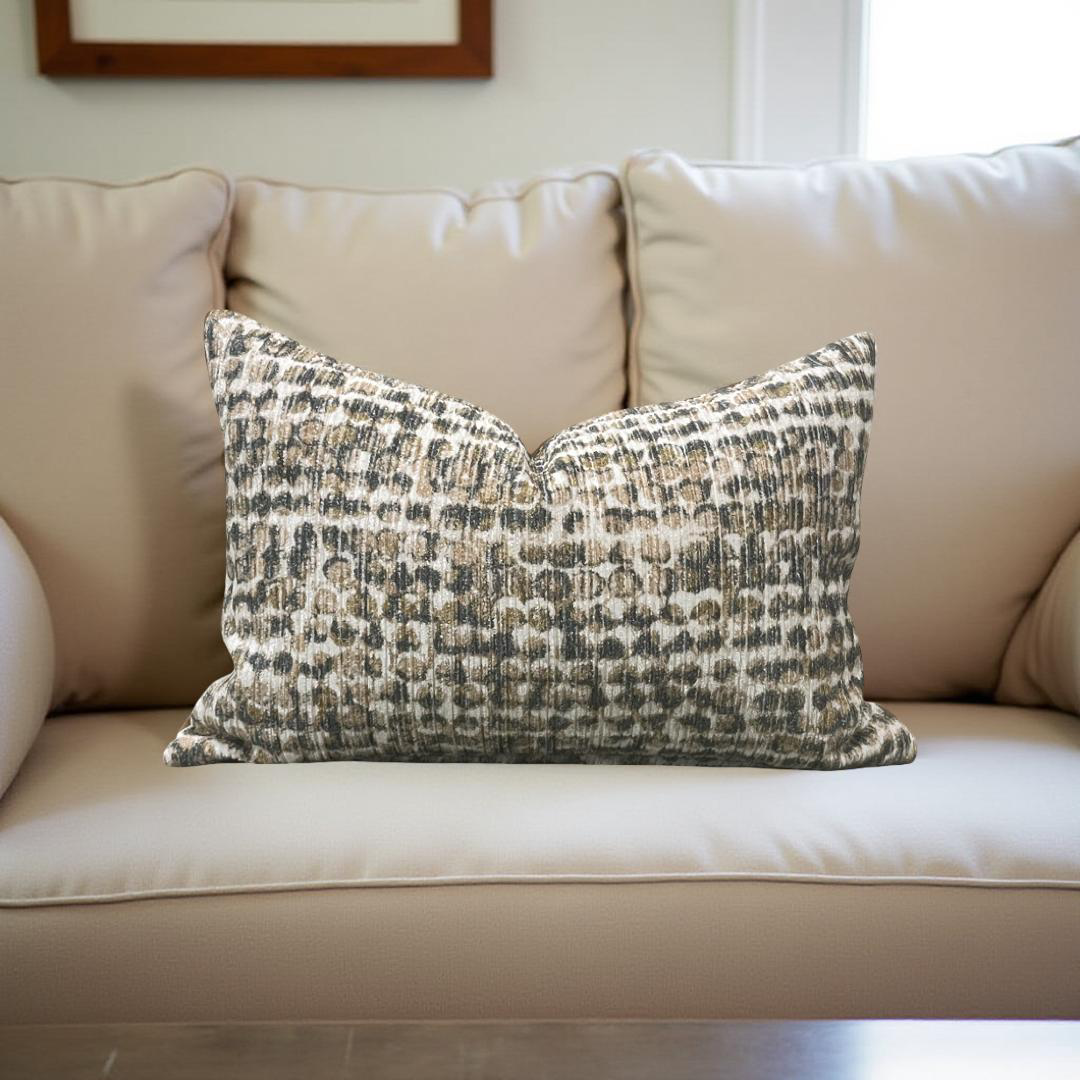 Designer Fabric Ezri Sorbet 12x18" Knife Edge Lumbar Pillow