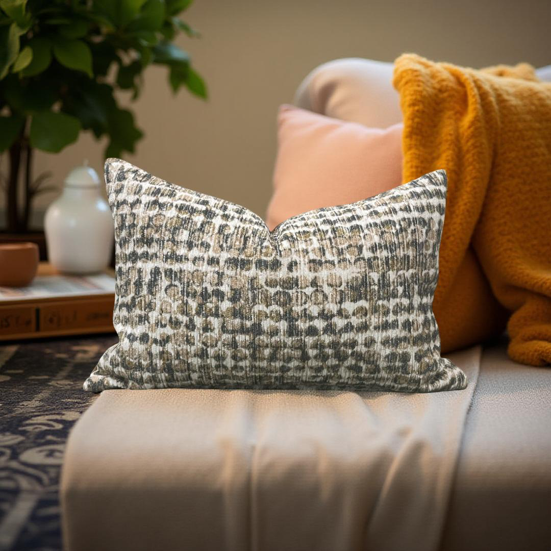 Designer Fabric Ezri Sorbet 12x18" Knife Edge Lumbar Pillow