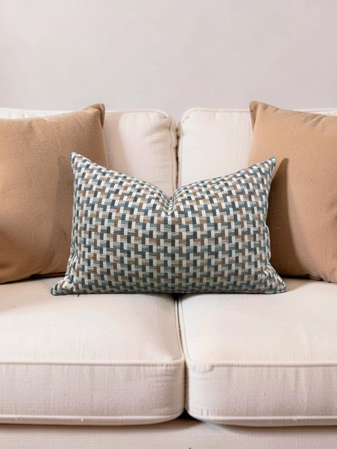Romo Lumbar Pillow Arturo Copper 12x18" Knife Edge Cover