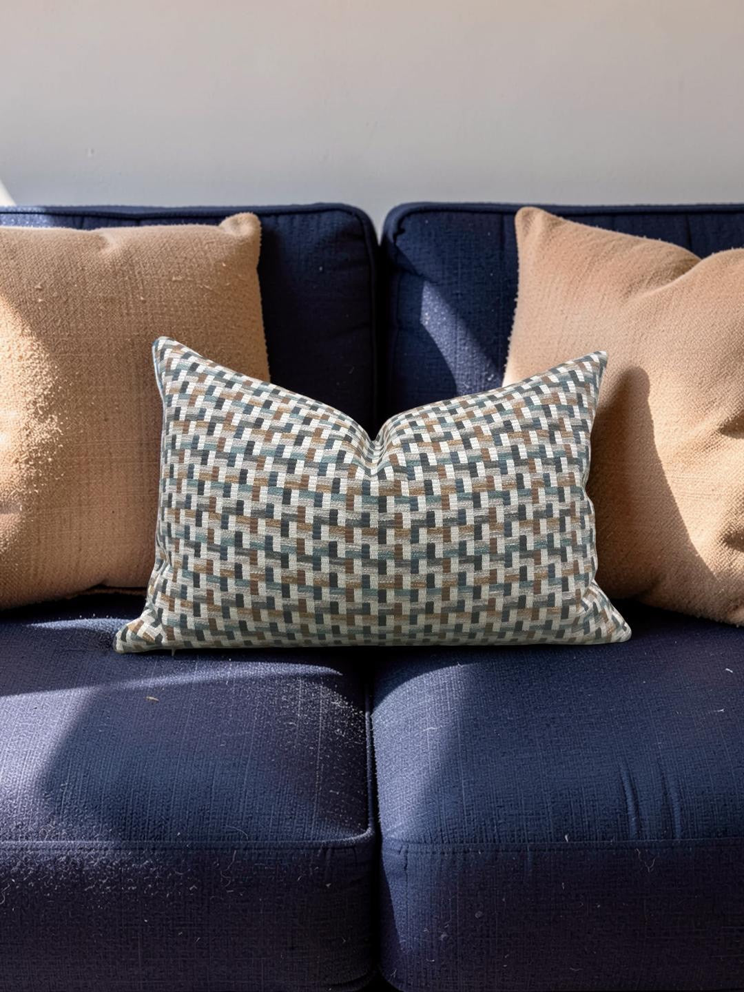 Romo Lumbar Pillow Arturo Copper 12x18" Knife Edge Cover