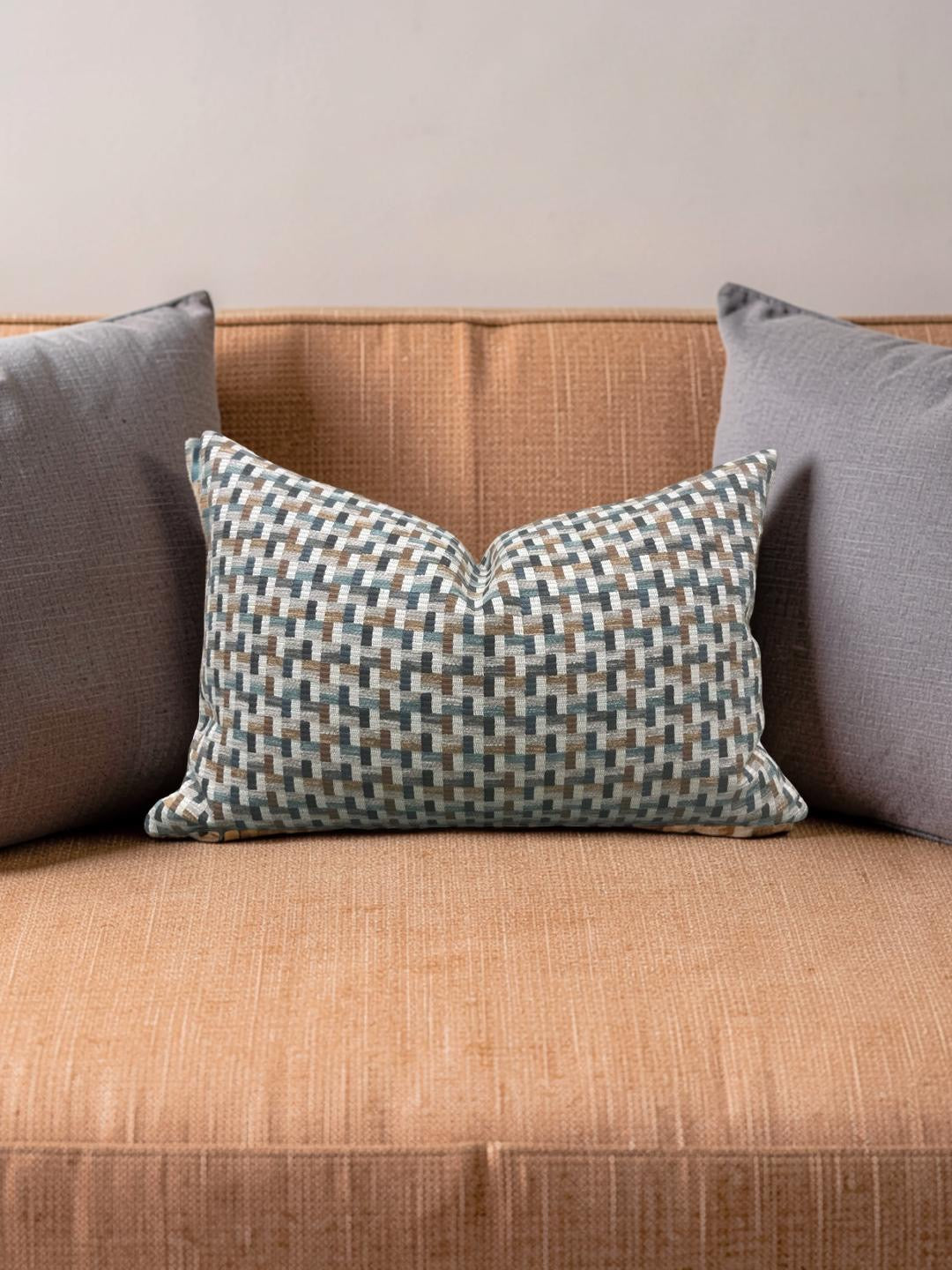 Romo Lumbar Pillow Arturo Copper 12x18" Knife Edge Cover