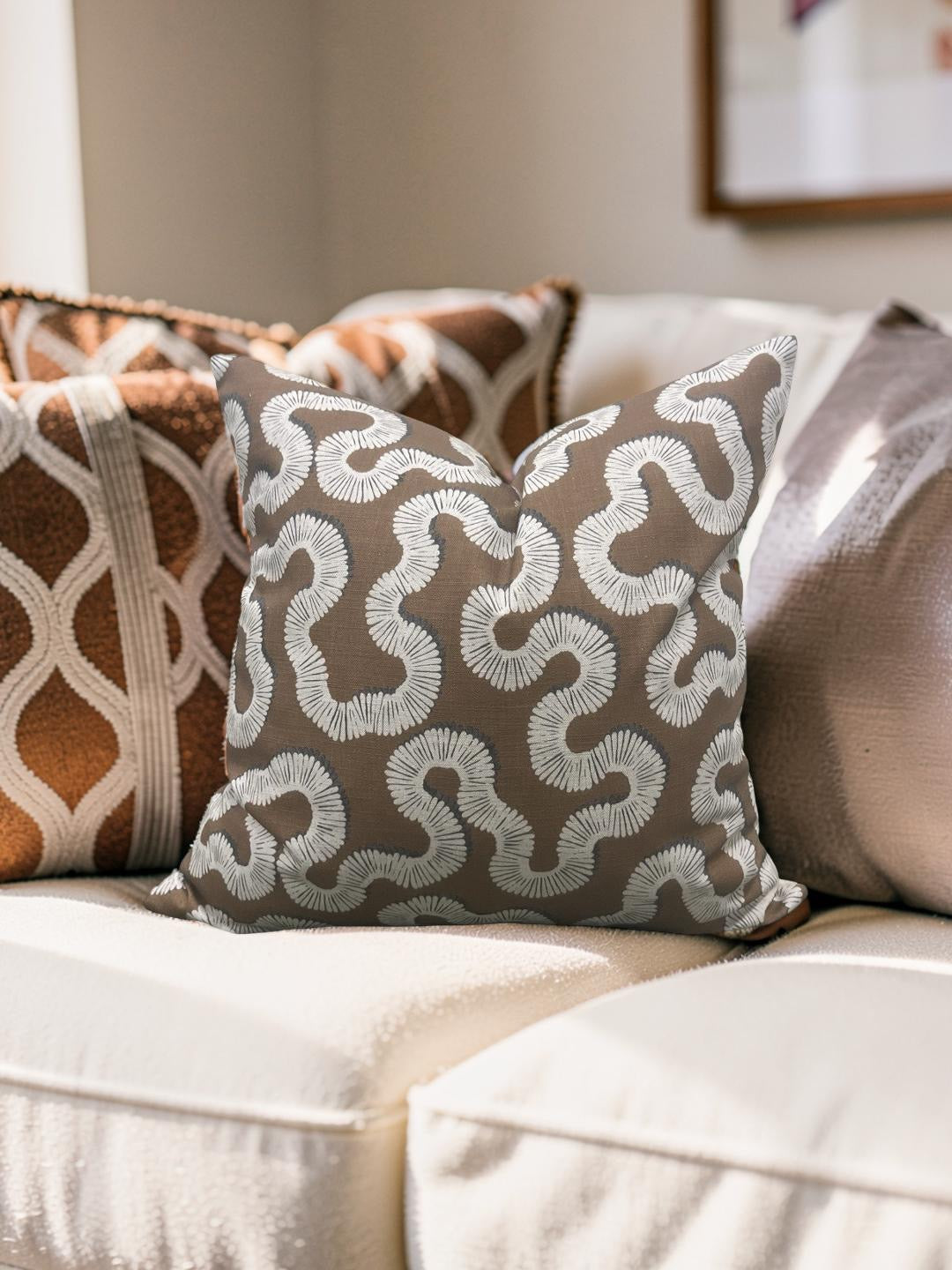 Decorative Pillow Kezia Copper 20x20" Knife Edge Cover