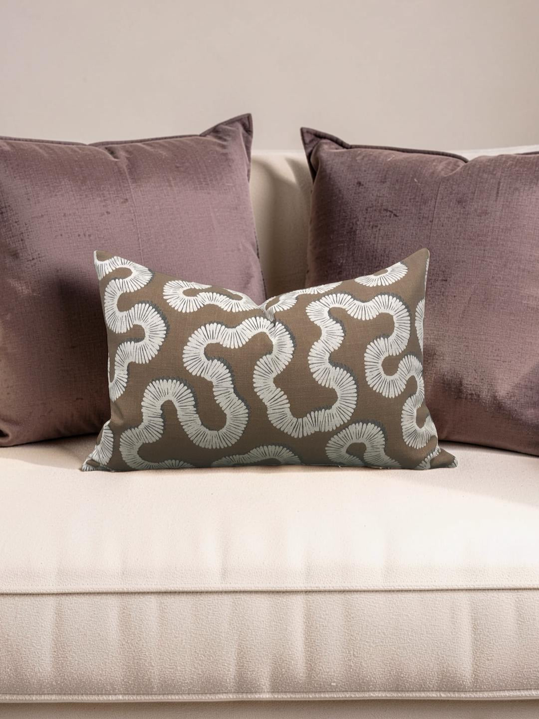 Romo Lumbar Pillow Kezia Copper 12x18" Knife Edge Cover