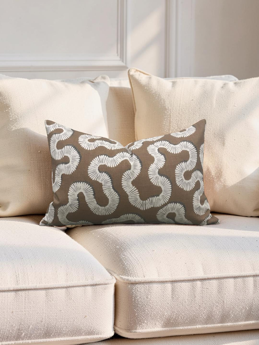 Romo Lumbar Pillow Kezia Copper 12x18" Knife Edge Cover