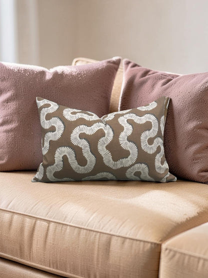 Romo Lumbar Pillow Kezia Copper 12x18" Knife Edge Cover