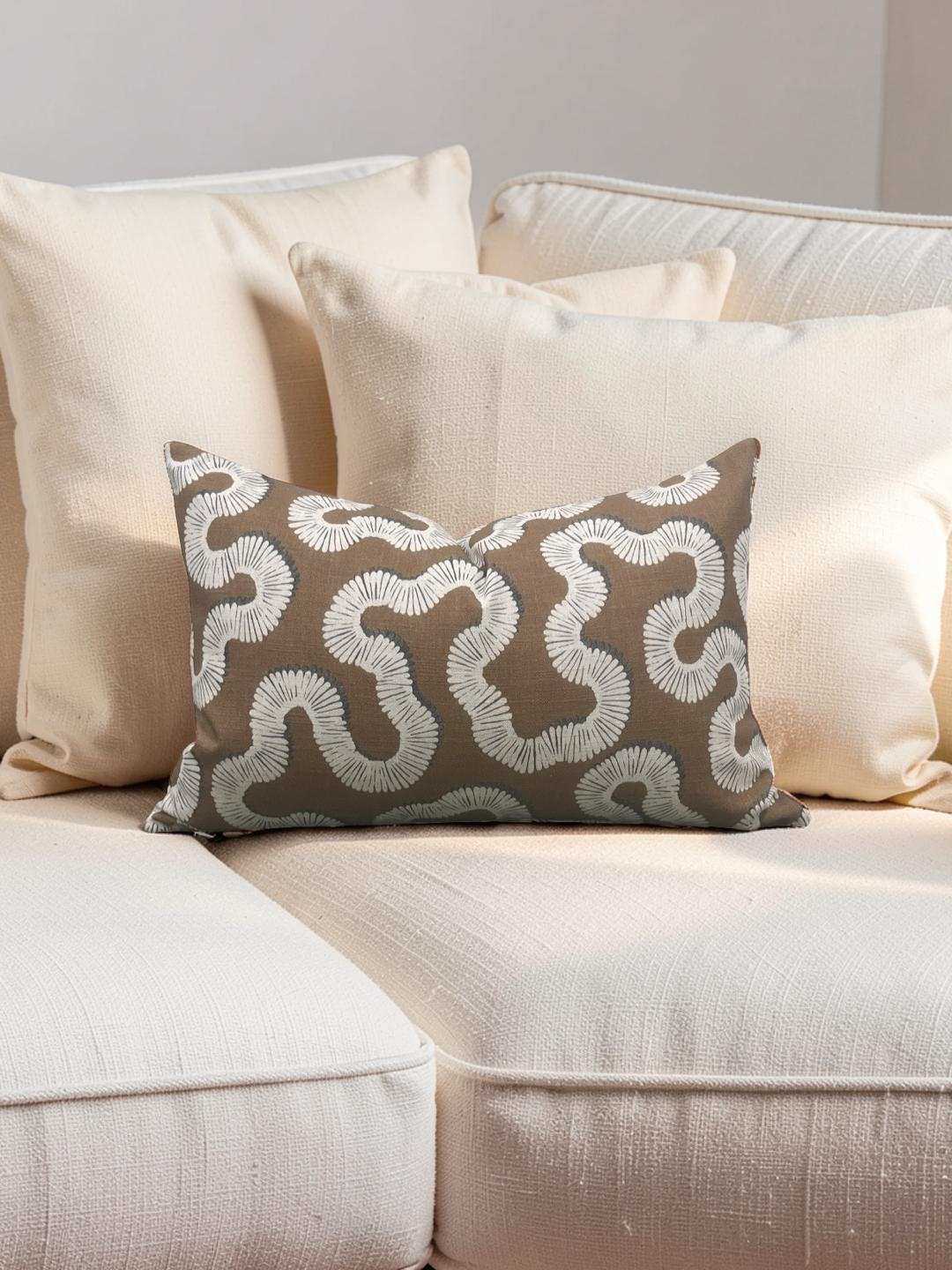 Romo Lumbar Pillow Kezia Copper 12x18" Knife Edge Cover