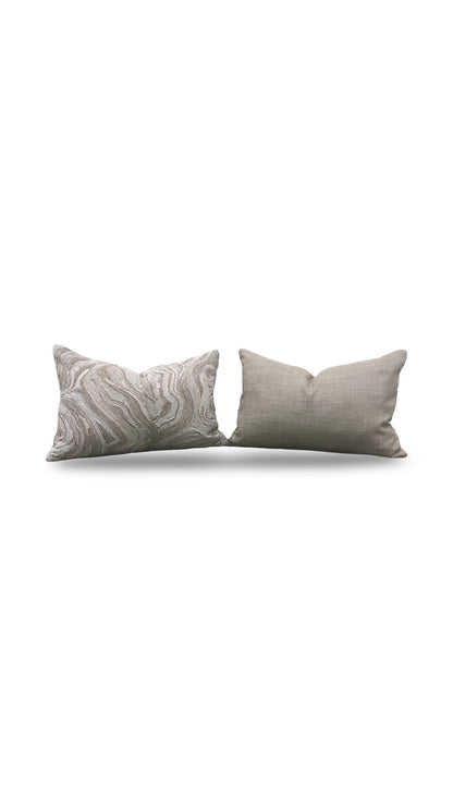 Lumbar Pillow Ondeto Sand 12x18" Knife Edge Cover