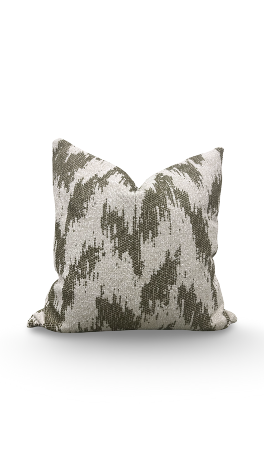 Decorative Pillow Zibar Elm 20x20" Knife Edge Cover by Villa Nova