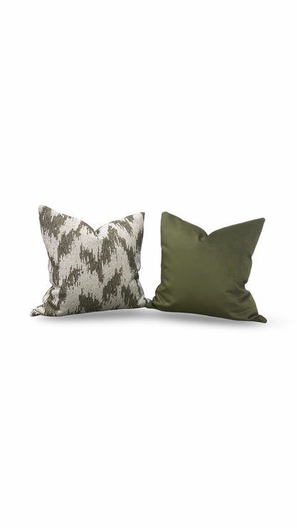 Decorative Pillow Zibar Elm 20x20" Knife Edge Cover by Villa Nova