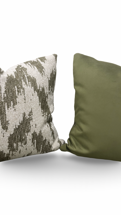 Decorative Pillow Zibar Elm 20x20" Knife Edge Cover by Villa Nova