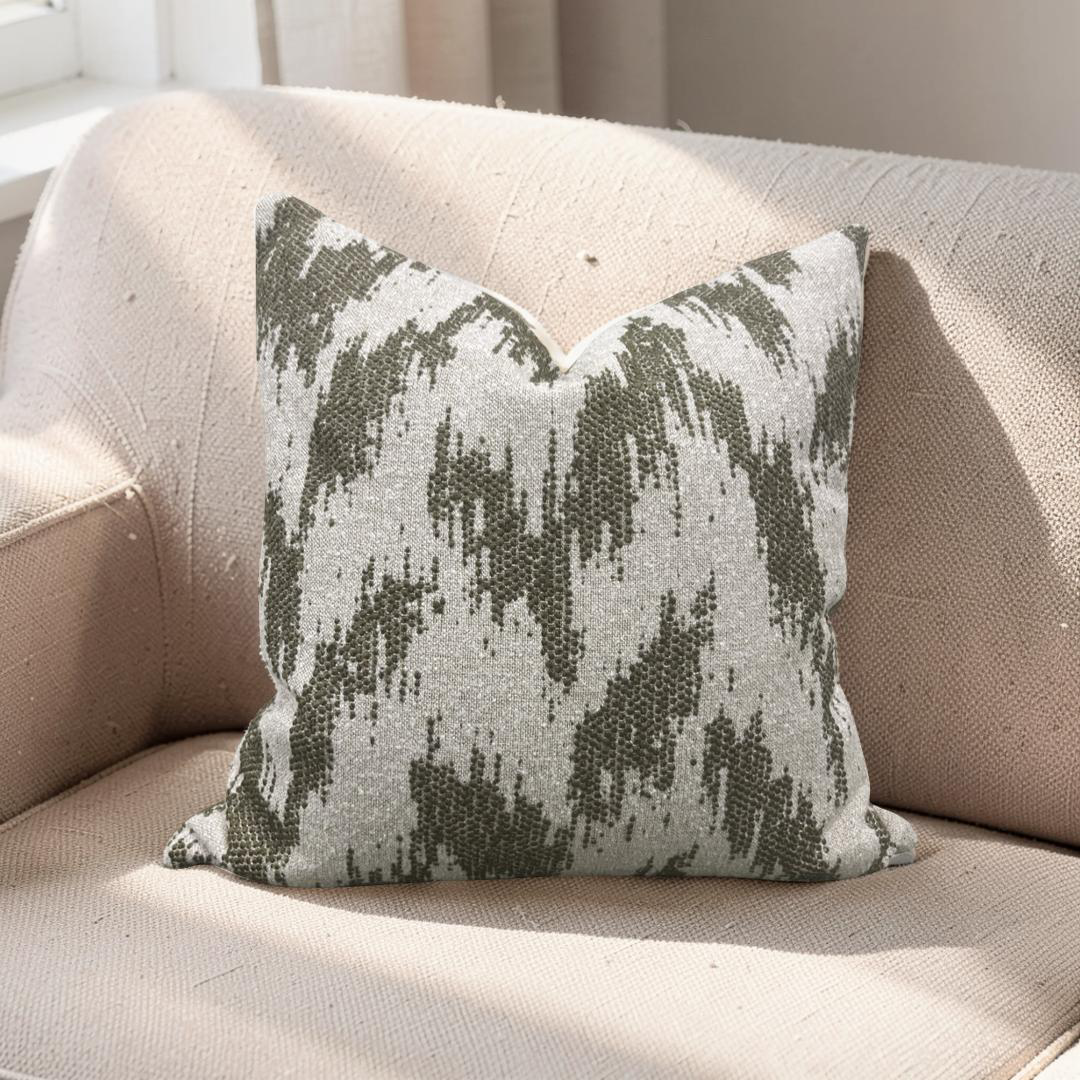 Decorative Pillow Zibar Elm 20x20" Knife Edge Cover by Villa Nova