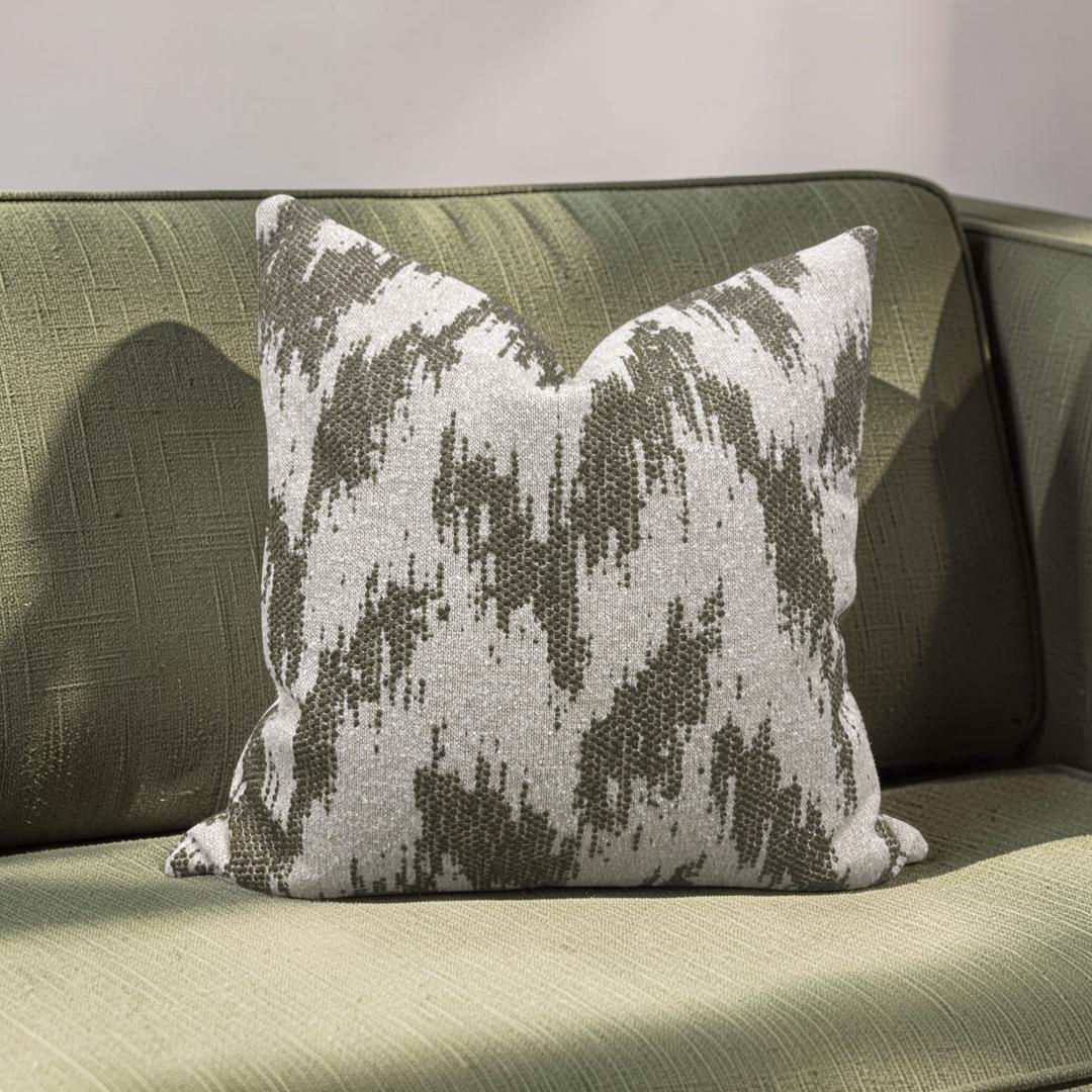 Decorative Pillow Zibar Elm 20x20" Knife Edge Cover by Villa Nova