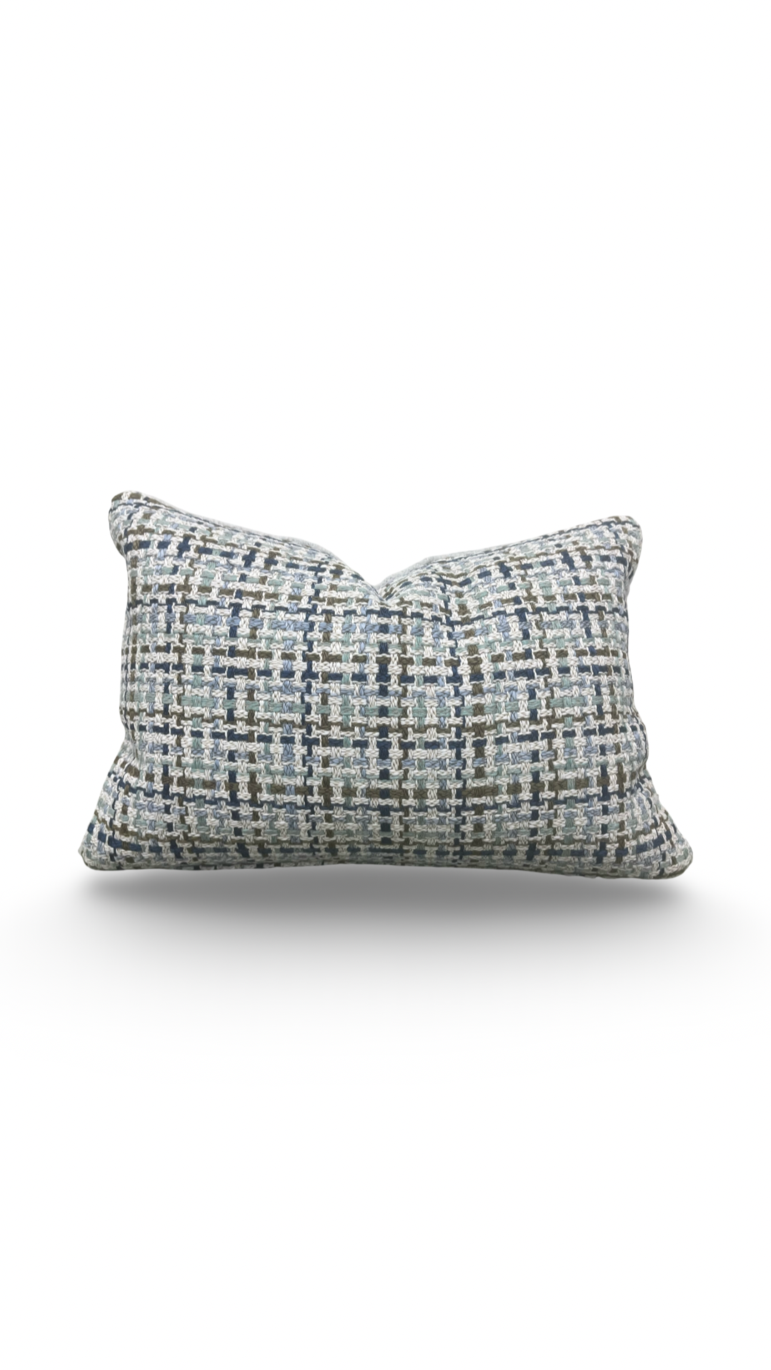 Textured rectangular pillow on a white background