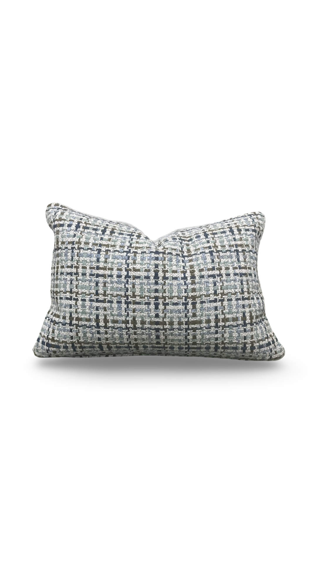 Textured rectangular pillow on a white background