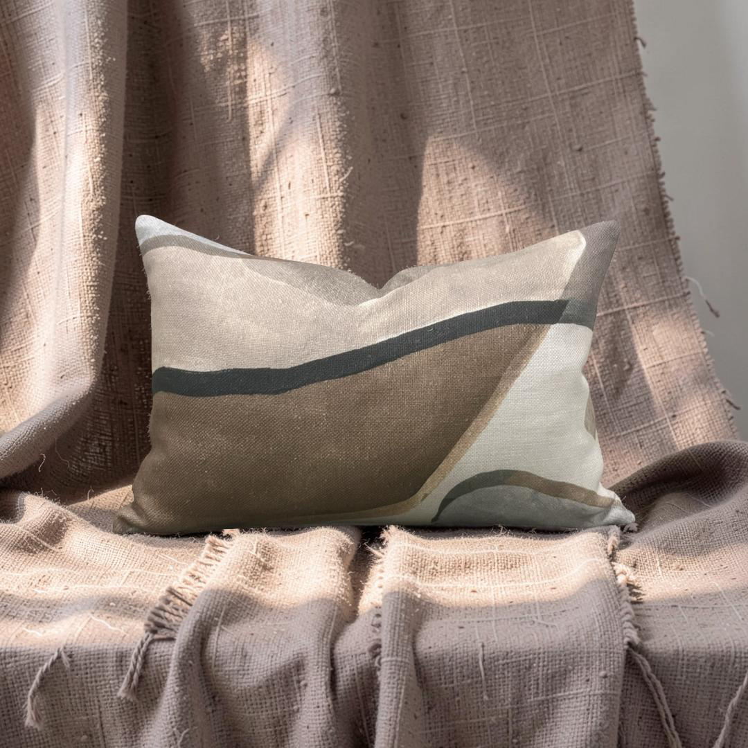 Lumbar Pillow Figura Ashlar 12x18" Knife Edge Cover