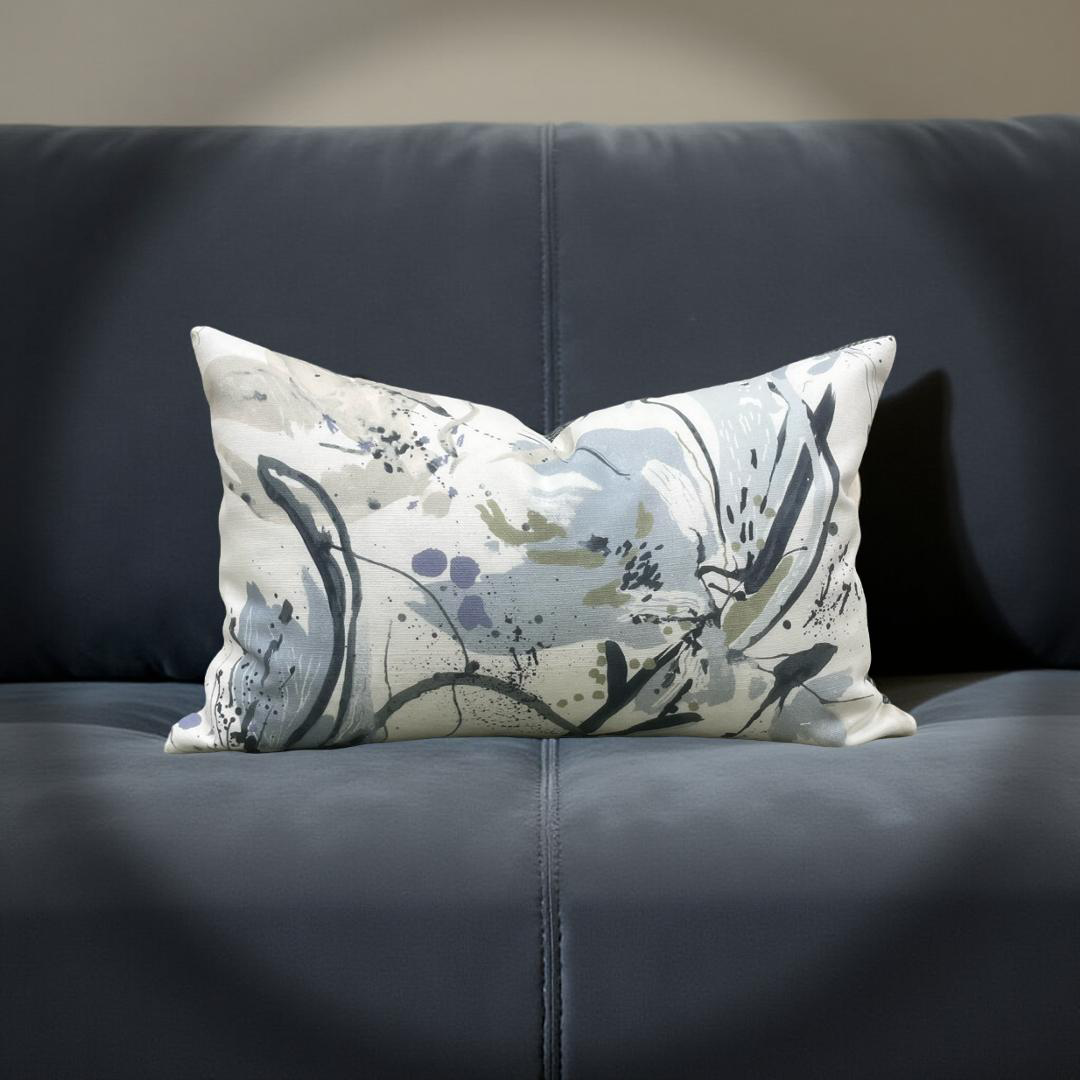 Artesia Ink 12X18" Knife Edge Decorative Lumbar Pillow