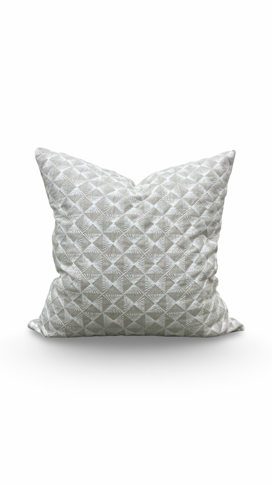 Embroidered Decorative Pillow Parterre Birch 20x20" Knife Edge Cover