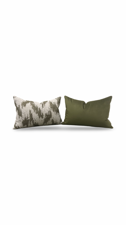 Lumbar Pillow Zibar Elm 12x18" Knife Edge Cover by Villa Nova