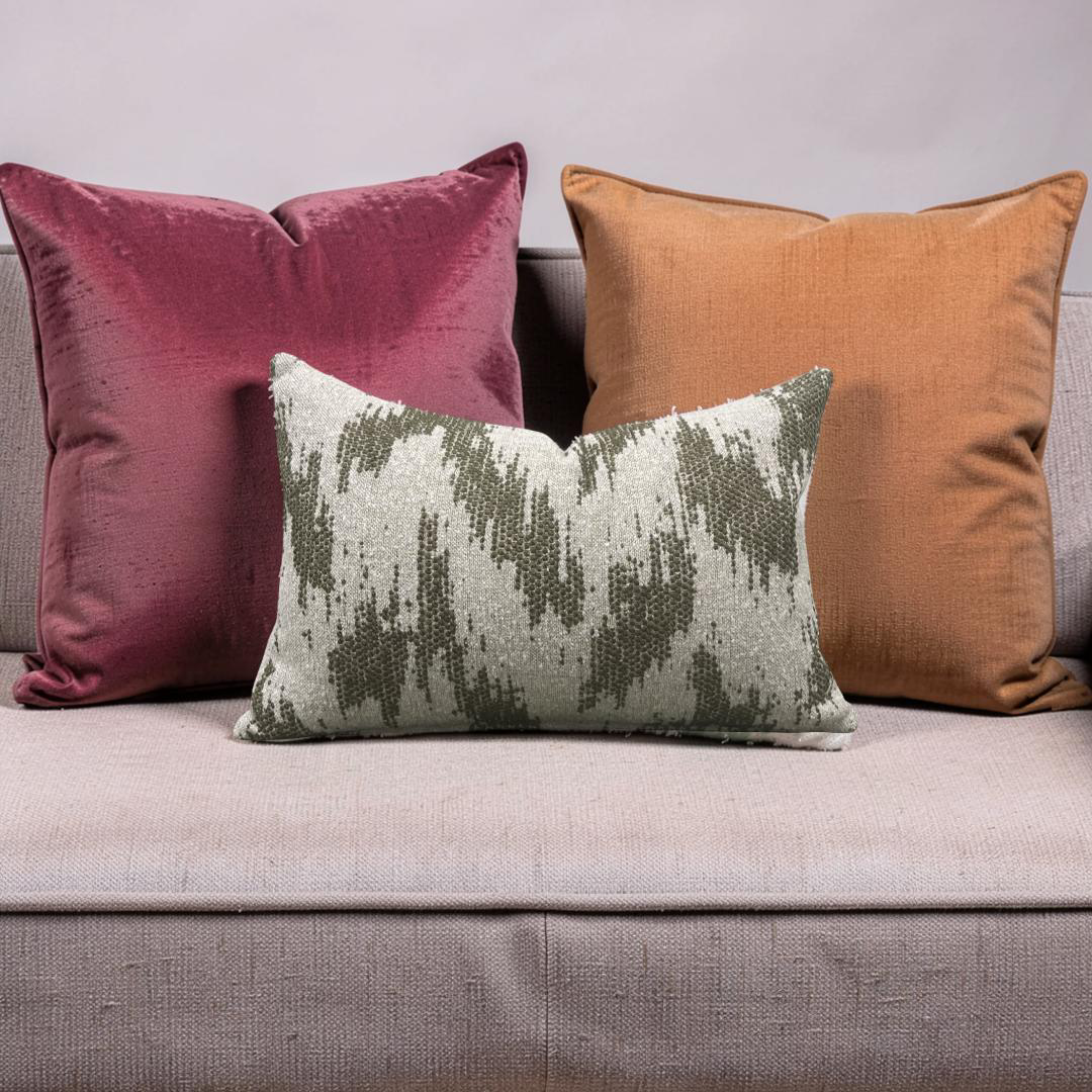 Lumbar Pillow Zibar Elm 12x18" Knife Edge Cover by Villa Nova