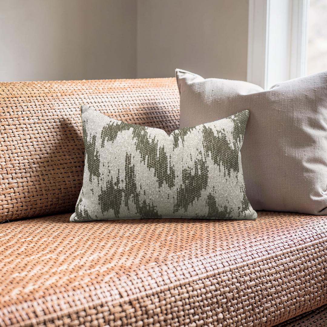Lumbar Pillow Zibar Elm 12x18" Knife Edge Cover by Villa Nova