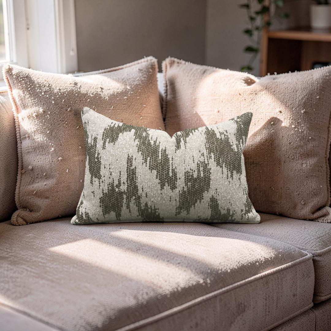 Lumbar Pillow Zibar Elm 12x18" Knife Edge Cover by Villa Nova