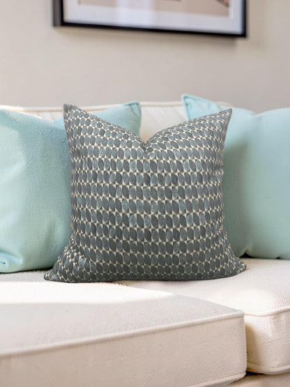 Decorative Pillow Adriatic Green Geometric 18x18" Knife Edge Cover