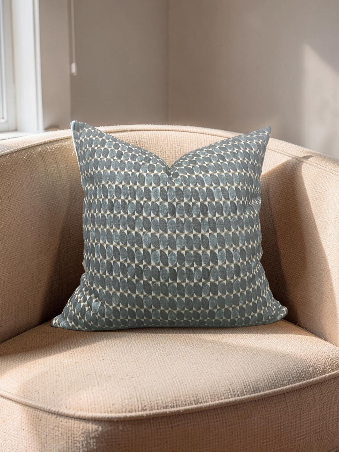 Decorative Pillow Adriatic Green Geometric 18x18" Knife Edge Cover