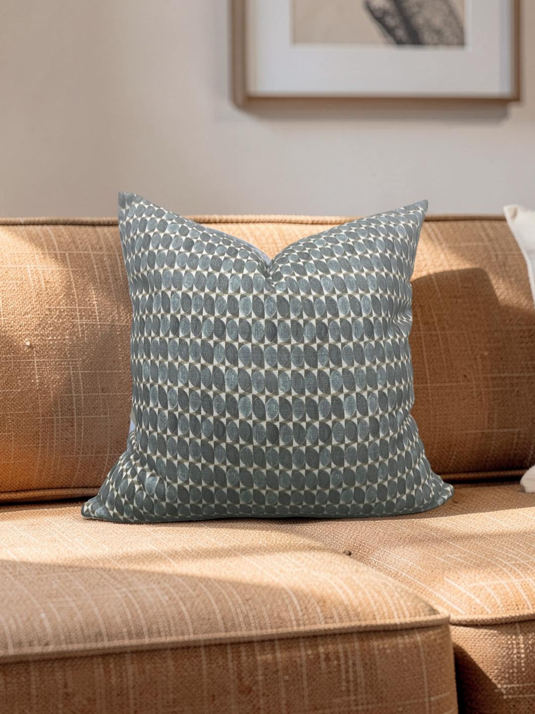 Decorative Pillow Adriatic Green Geometric 18x18" Knife Edge Cover