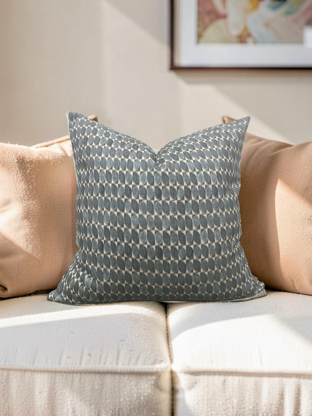 Decorative Pillow Adriatic Green Geometric 18x18" Knife Edge Cover