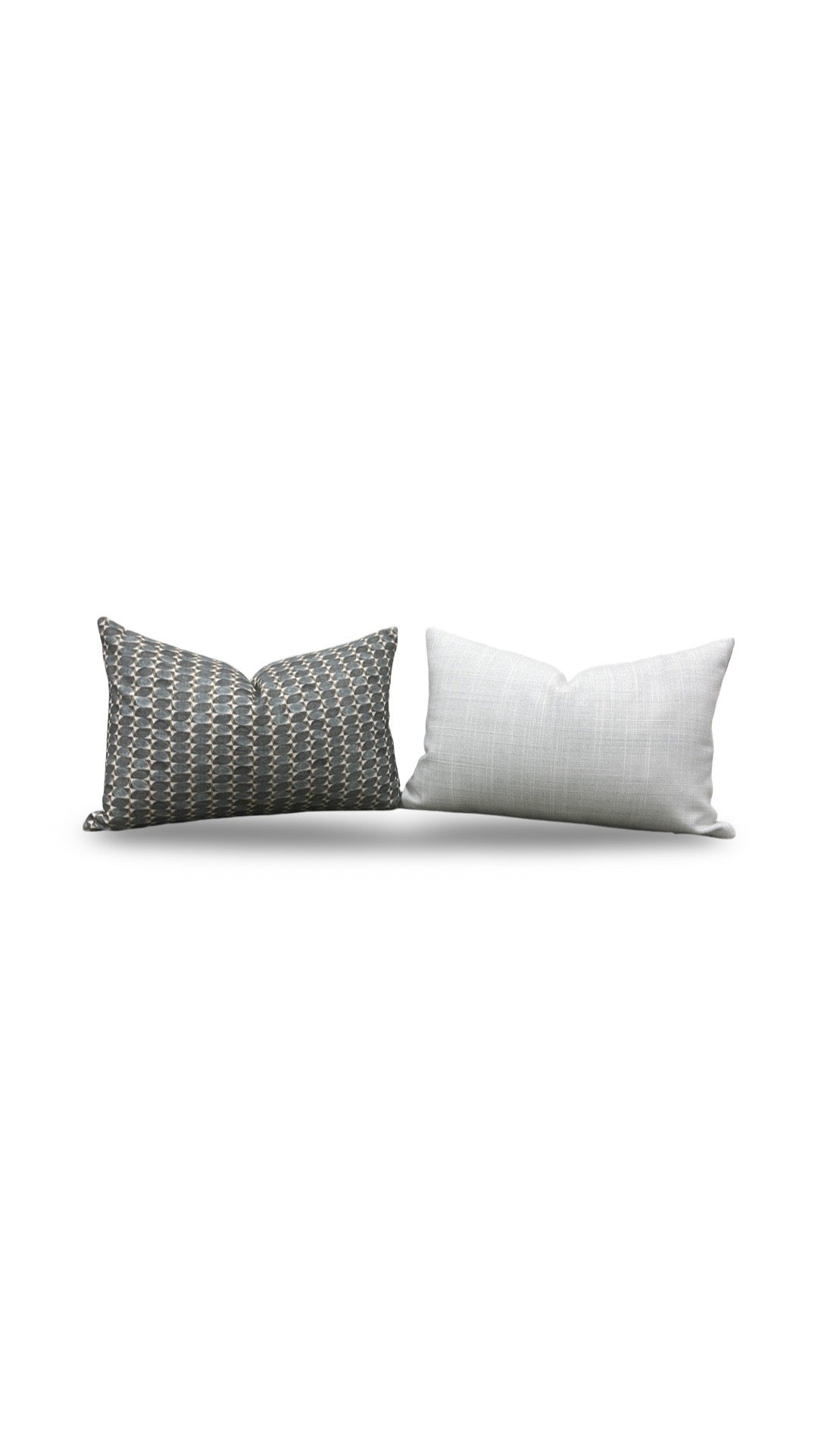Geometric Patterned Lumbar Pillow Adriatic Green 12x18" Knife Edge Cover