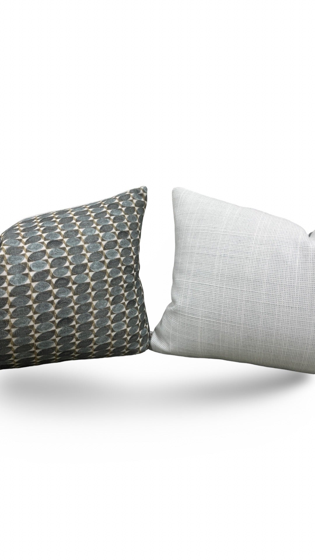 Geometric Patterned Lumbar Pillow Adriatic Green 12x18" Knife Edge Cover