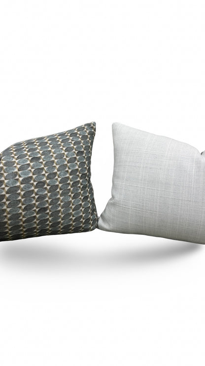 Geometric Patterned Lumbar Pillow Adriatic Green 12x18" Knife Edge Cover