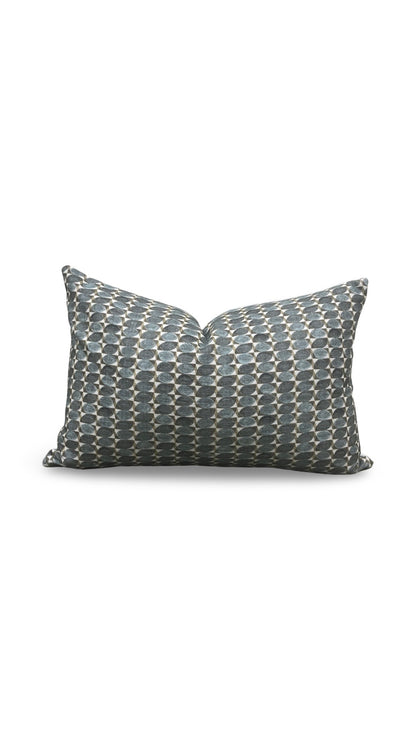 Geometric Patterned Lumbar Pillow Adriatic Green 12x18" Knife Edge Cover