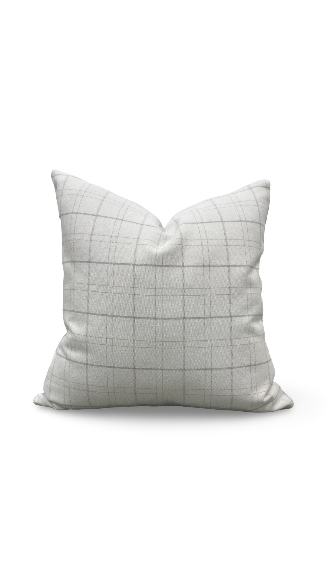 Rowe Plaid Decorative Pillow Cream and Light Grey 22x22" Knife Edge Cover