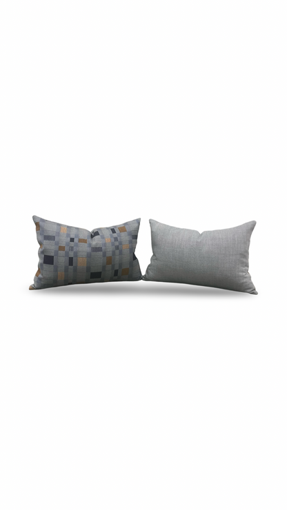 Lumbar Pillow Rubix Vintage Denim 12x18" Knife Edge Cover