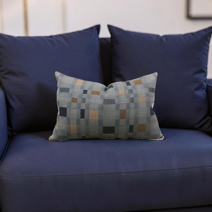 Lumbar Pillow Rubix Vintage Denim 12x18" Knife Edge Cover