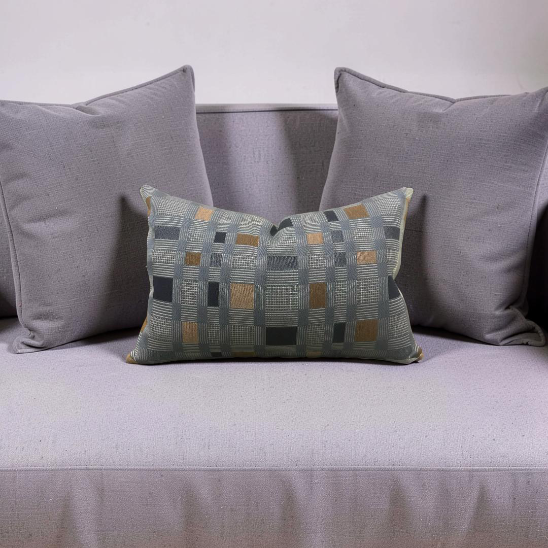 Lumbar Pillow Rubix Vintage Denim 12x18" Knife Edge Cover