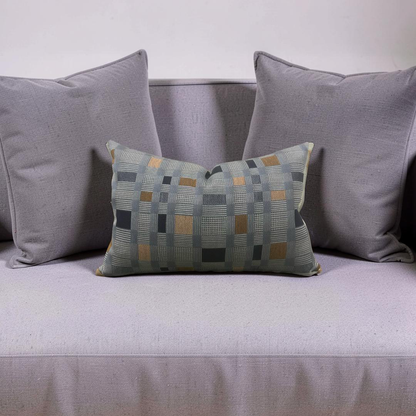 Lumbar Pillow Rubix Vintage Denim 12x18" Knife Edge Cover