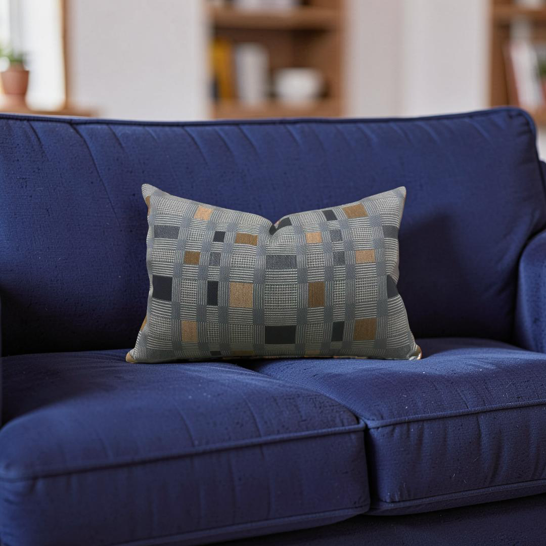 Lumbar Pillow Rubix Vintage Denim 12x18" Knife Edge Cover