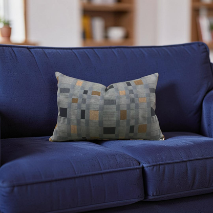 Lumbar Pillow Rubix Vintage Denim 12x18" Knife Edge Cover
