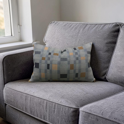 Lumbar Pillow Rubix Vintage Denim 12x18" Knife Edge Cover